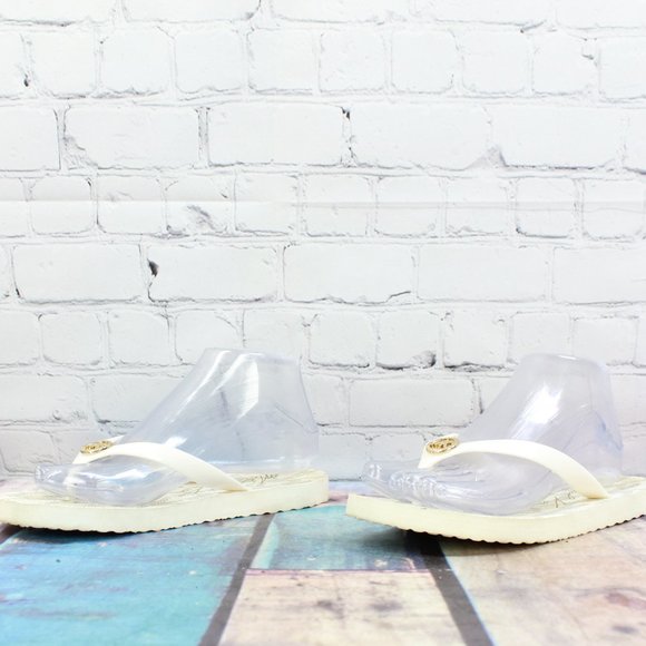 MICHAEL KORS MK Logo Thong Slippers Size 8 L - Picture 2 of 9
